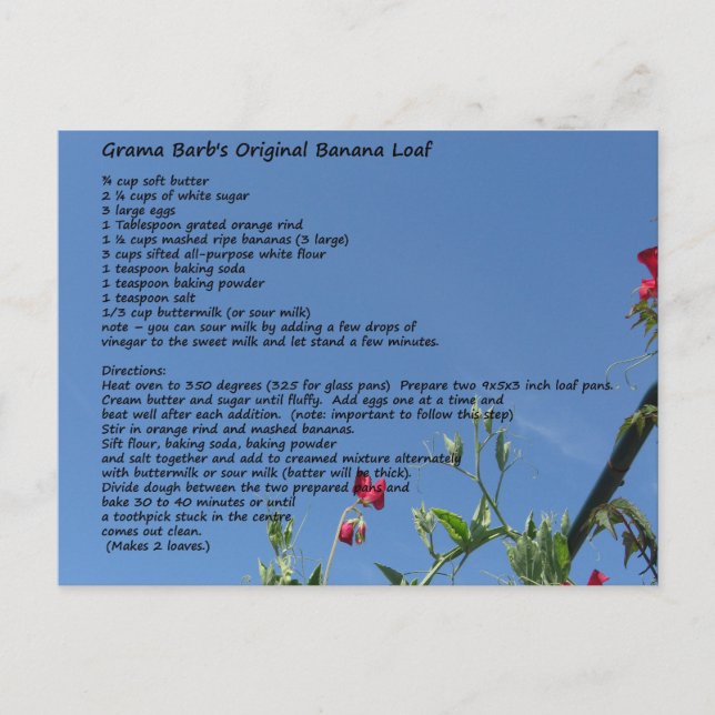 Cartão Postal Duas Placas de Receita do Dessert (Frente)