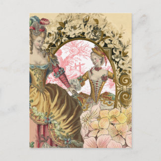 Cartão Postal Duas Senhoras Francesas e um Quadro