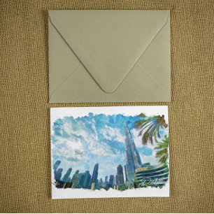 Cartão Postal Dubai Burj Khalifa Panorama View