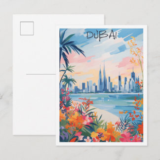 Cartão Postal Dubai Emirados Árabes Unidos Arte Viagem