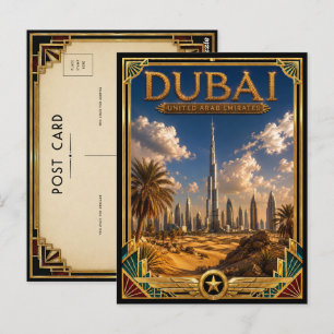 Cartão Postal Dubai Emirados Árabes Unidos Burj Khalifa Vintage