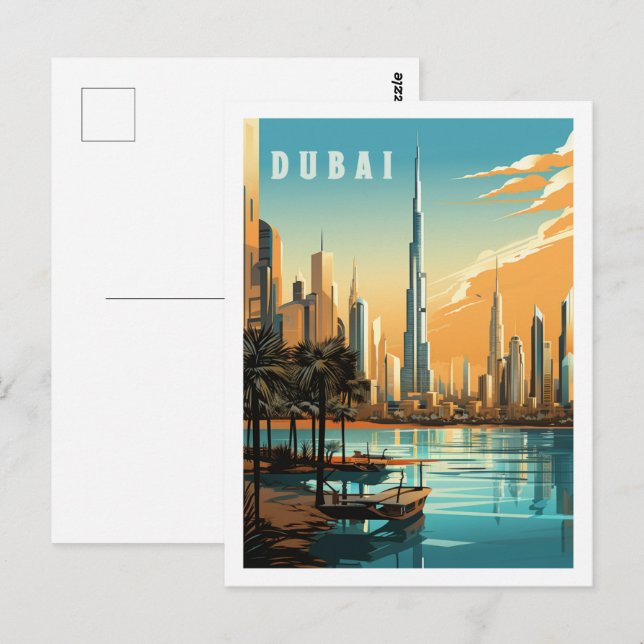 Cartão Postal Dubai, Emirados Árabes Unidos, famosa Viagem (Frente/Verso)