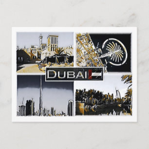 Cartão Postal Dubai - Emirados Árabes Unidos - Mosaico -