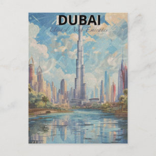 Cartão Postal Dubai Emirados Árabes Unidos Uma Água Ao Lado De