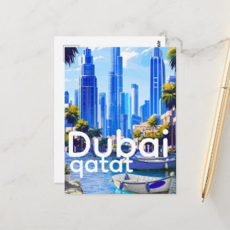 Cartão Postal Dubai Skyline Card, Modern City Landmarks