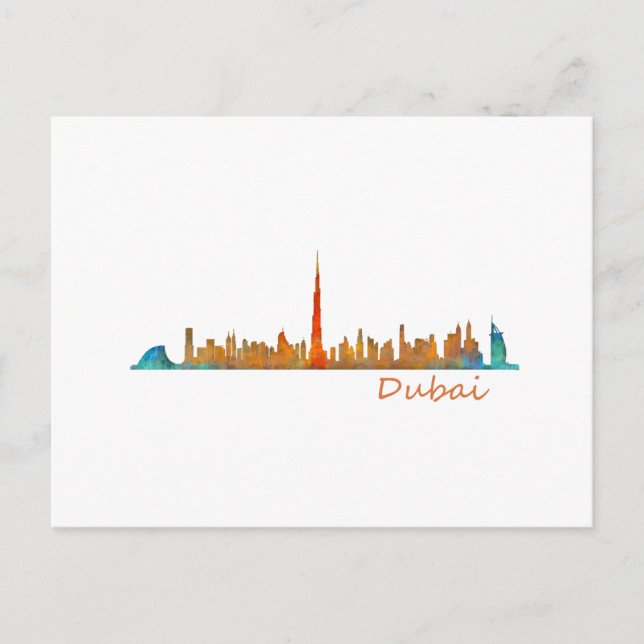 Cartão Postal Dubai Skyline Cityscape v1 (Frente)