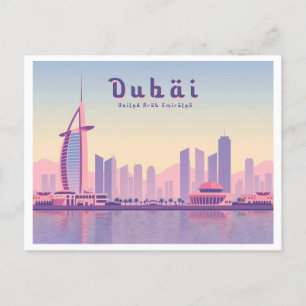 Cartão Postal Dubai UAE Burj Khalifa Oil Pastel Viagem
