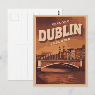 Cartão Postal Dublin antiga cidade, presentes de viagem da repúb