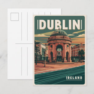 Cartão Postal Dublin antiga cidade, presentes de viagem da repúb