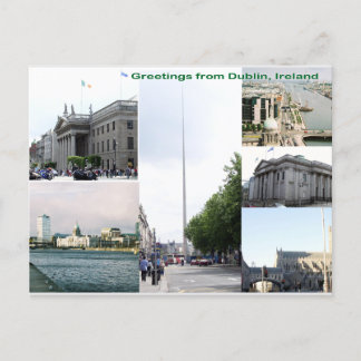 Cartão Postal Dublin City Irlanda famosos marcos