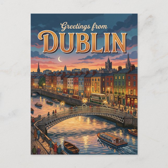 Cartão Postal Dublin Irlanda (Frente)