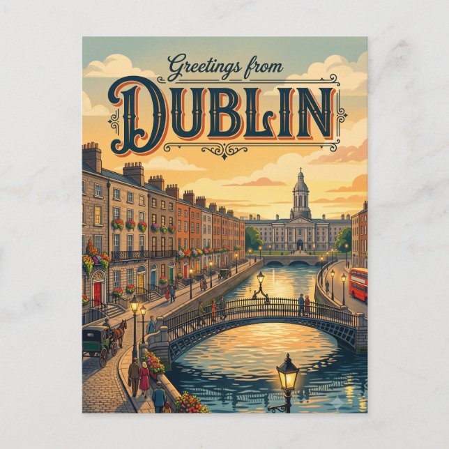 Cartão Postal Dublin Irlanda (Frente)