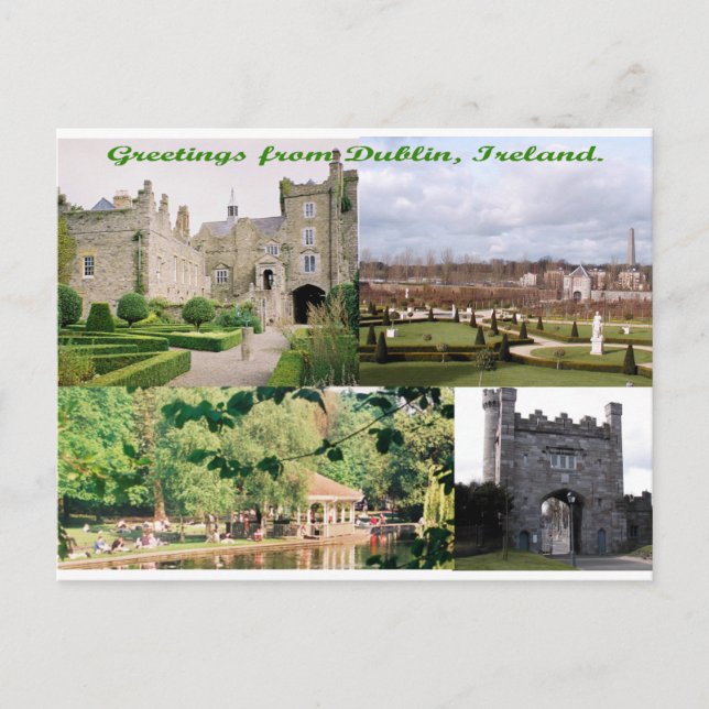 Cartão Postal Dublin Irlanda Edifícios antigos multi-imagens  (Frente)