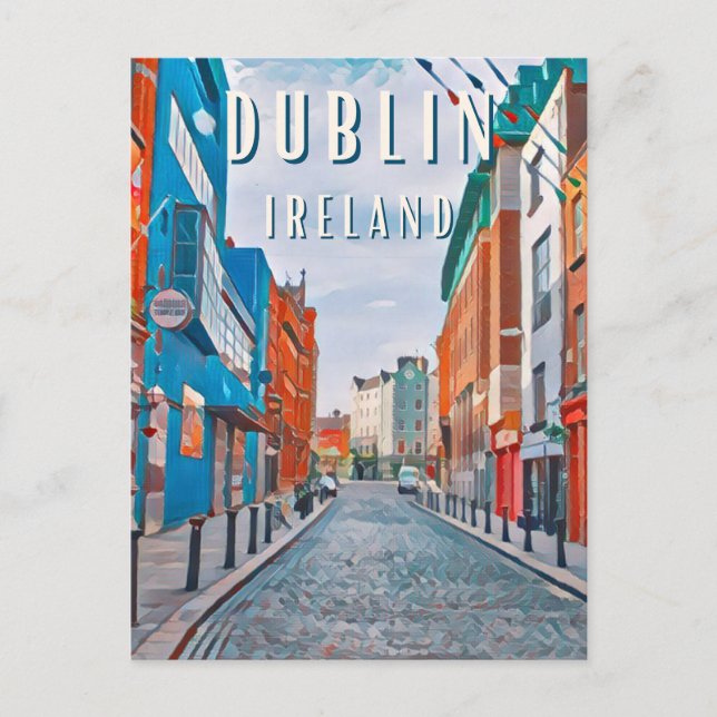 Cartão Postal Dublin, la ville des traditions irlandaises (Frente)