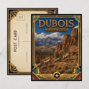 Cartão Postal Dubois Wyoming Arte Deco Vintage Idade Dourada