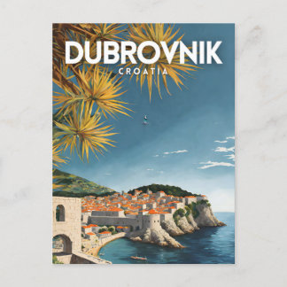Cartão Postal Dubrovnik Croácia Nostalgic Retro Viagem
