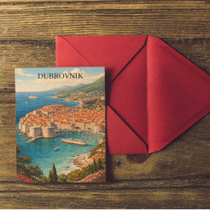Cartão Postal Dubrovnik, Croácia – Pérola do Adriático Viagem