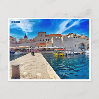 Cartão Postal Dubrovnik Croácia - Viagem Art Vintage split