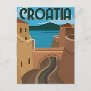 Cartão Postal Dubrovnik Croácia - Viagem Art Vintage split