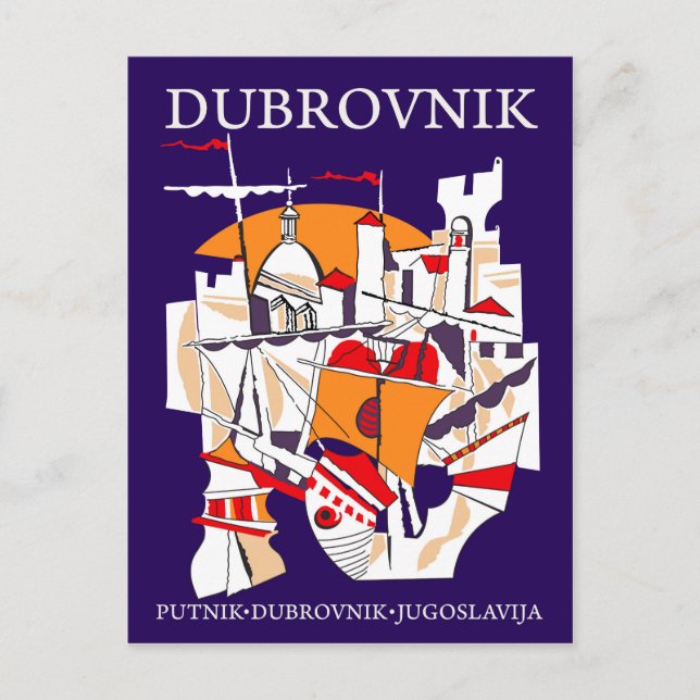 Cartão Postal Dubrovnik, Iugoslávia (Frente)