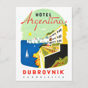 Cartão Postal Dubrovnik, Jugoslávia, mar Adriático, colheita