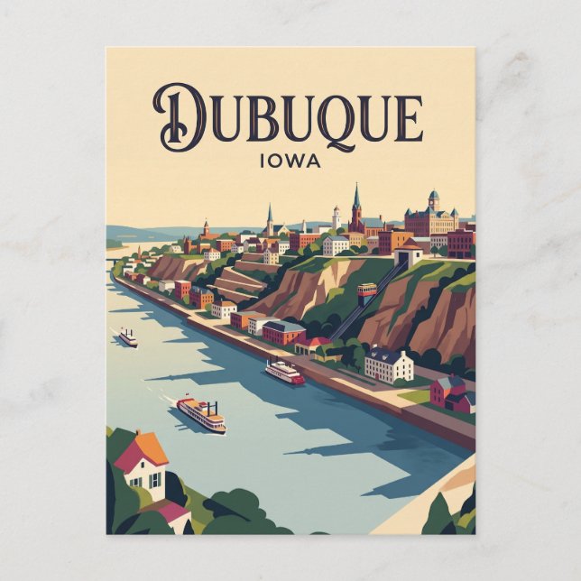 Cartão Postal Dubuque EUA (Frente)