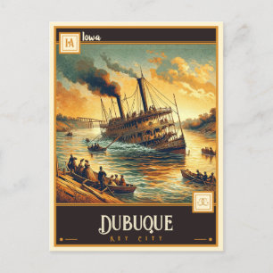 Cartão Postal Dubuque, Iowa Vintage