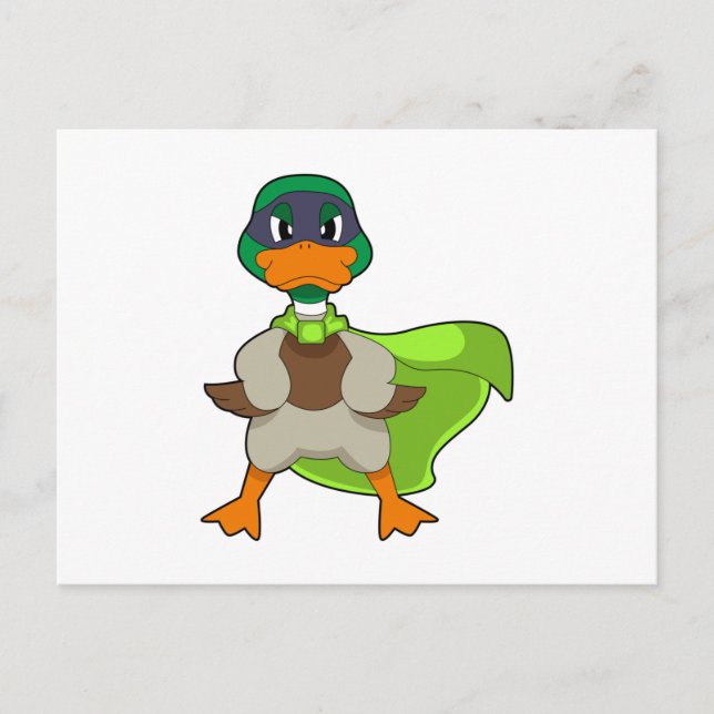 Cartão Postal Duck Hero Cape (Frente)