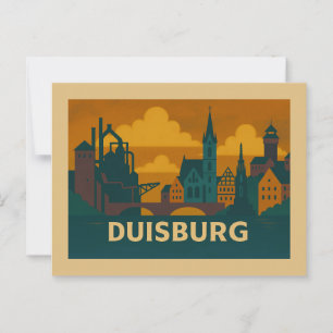 Cartão Postal Duisburgo Arte da Cidade da Alemanha