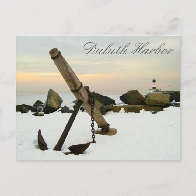 Cartão Postal Duluth Harbor no inverno (Frente)