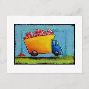 Cartão Postal Dump Truck of Love diversão única e divertida ar
