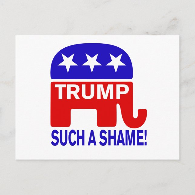 Cartão Postal Dump Trump, que vergonha! (Frente)