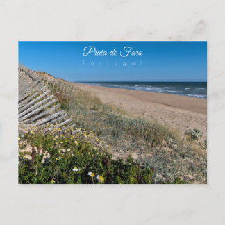 Cartão Postal Dunas da Praia de Faro - Portugal