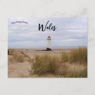 Cartão Postal Dunas de Areia e Farol de Talacre País de Gales