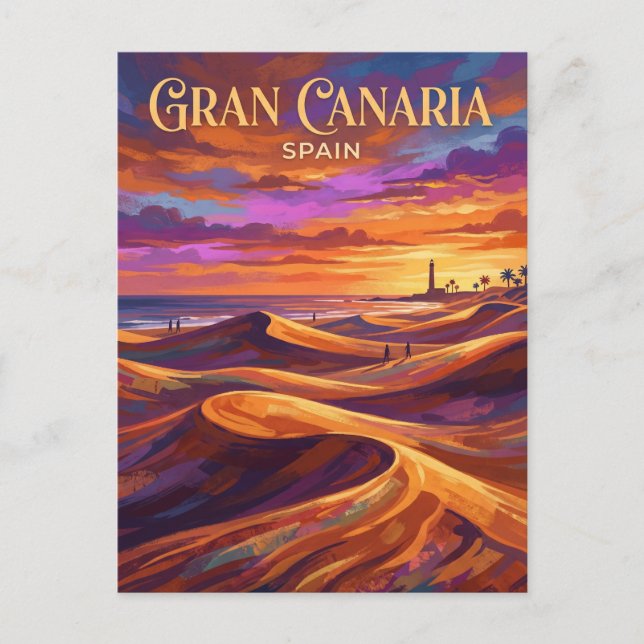 Cartão Postal Dunas de Maspalomas Espanha (Frente)
