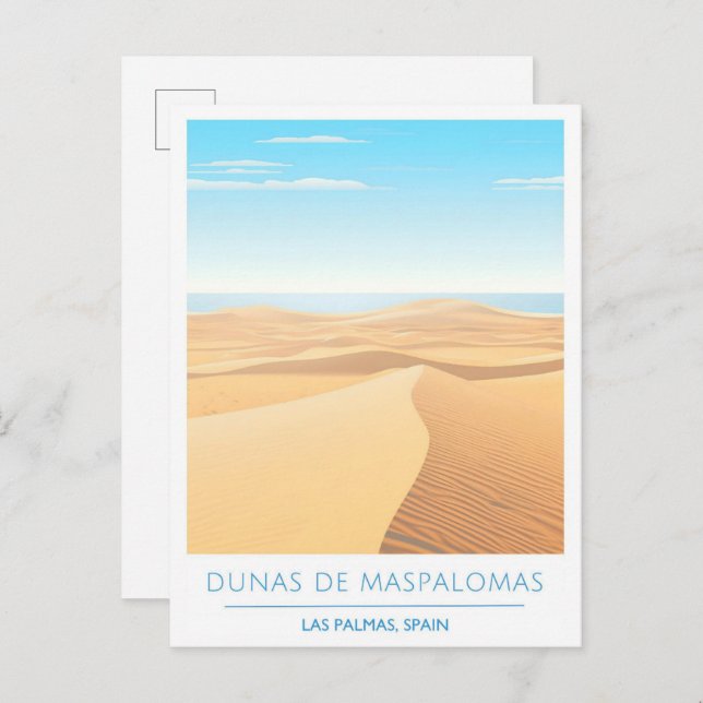 Cartão Postal Dunas de Maspalomas Las Palmas Espanha (Frente/Verso)