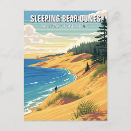 Cartão Postal Dunas de Sleeping Bear Michigan Viagem