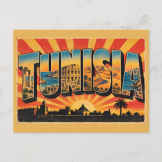 Cartão Postal Dunas do Anfiteatro da Tunísia Costa Viagem Vintag