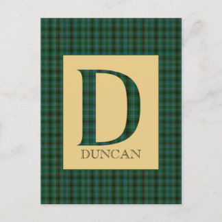 Cartão Postal Duncan Tartan Monograma D