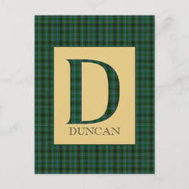 Cartão Postal Duncan Tartan Monograma D