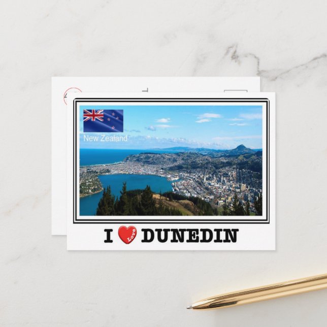 Cartão Postal Dunedin - Eu Amo - Nova Zelândia - (Frente/Verso In Situ)