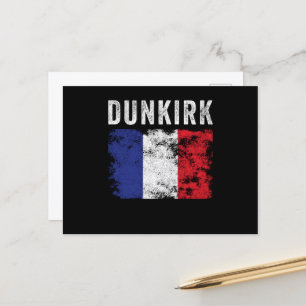 Cartão Postal Dunkirk França Flag French Souvenir