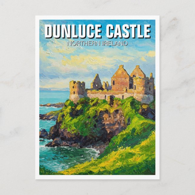 Cartão Postal Dunluce Castle Norte Irlanda Viagem (Frente)