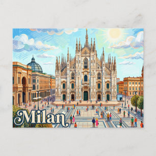 Cartão Postal Duomo di Milano Itália