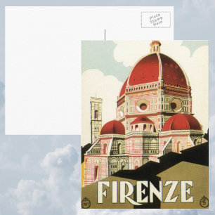 Cartão Postal Duomo em Firenze Florence Itália Viagens vintage A