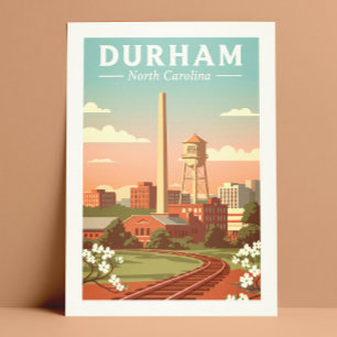 Cartão Postal Durham Carolina do Norte Antiga