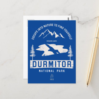 Cartão Postal Durmitor National Park Montenegro White Design