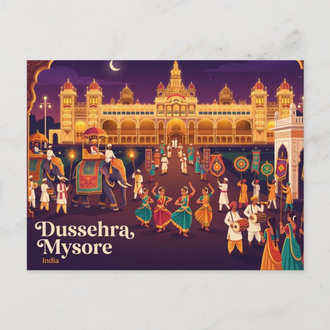 Cartão Postal Dussehra Mysore Índia (Frente)