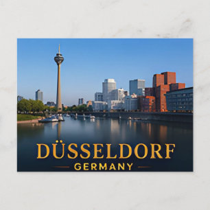 Cartão Postal Dusseldorf Alemanha Destino de Viagem Cidade Moder