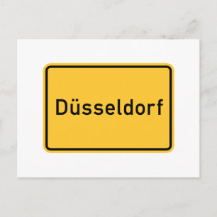 Cartão Postal Dusseldorf, Alemanha - Sinal rodoviário